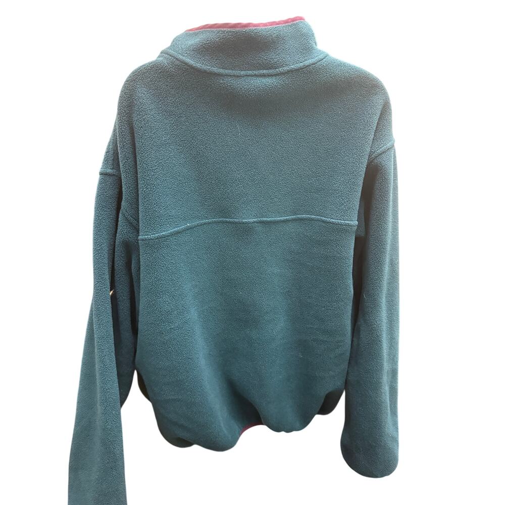Vintage Lands End Fleece Pullover Sweatshirt Large USA Green T-Snap Outdoor - Picture 4 of 5